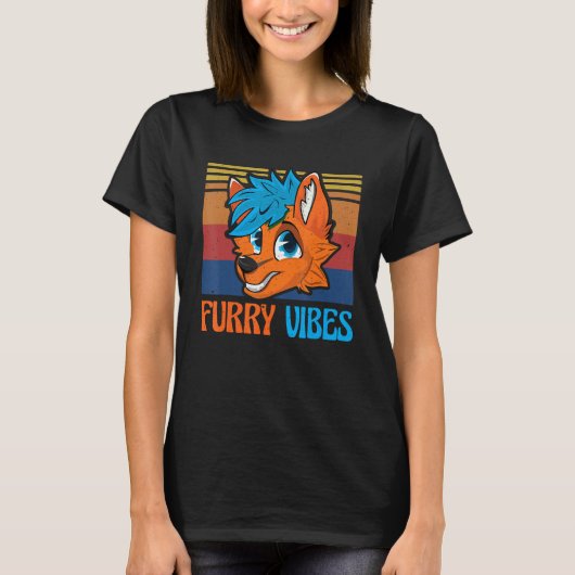 T-shirt Fox Proud Furry Vibes Furry Tail Furry Person Cosp (Devant)