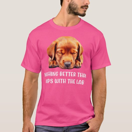 T-shirt Fox Red Lab Maman Papa Napping Labrador Retriers (Devant)