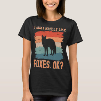 T-shirt Fox Retro J'Aime Vraiment Foxes Ok