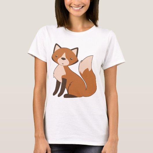 T-shirt Fox se reposant mignon (Devant)
