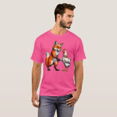 T-shirt Fox Serre Les Mains Avec L'Amitié Du Poulet De Fox (Devant entier)