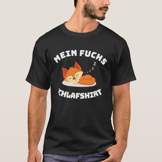 T-shirt Fox Sleep Fox Cute Sleep Hat Sleeping Pyjamas Nap (Devant)