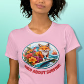 T-shirt Fox Surfing Wild À propos du surf Editable