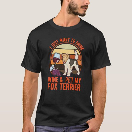 T-shirt Fox Terrier And Wine Wire Fox Terrier (Devant)