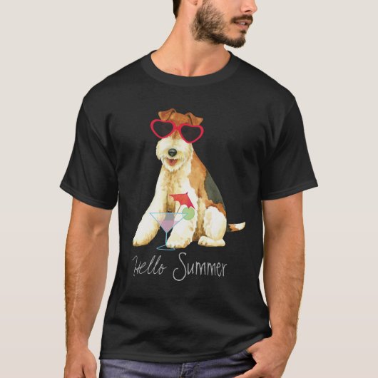 T-shirt Fox Terrier de fil d'été (Devant)