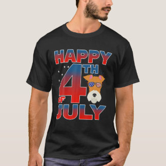 T-shirt Fox Terrier Dog Patriotic Happy 4 juillet 2021
