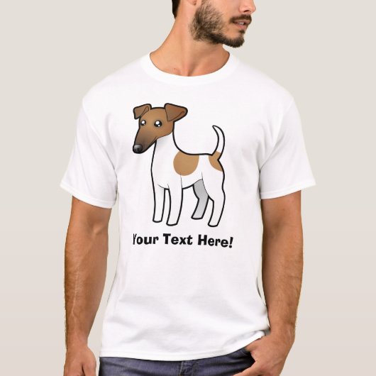 T-shirt Fox Terrier doux de bande dessinée (Devant)