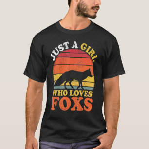 T-shirt Fox Vintage Juste Une Fille Qui Aime Les Foxs