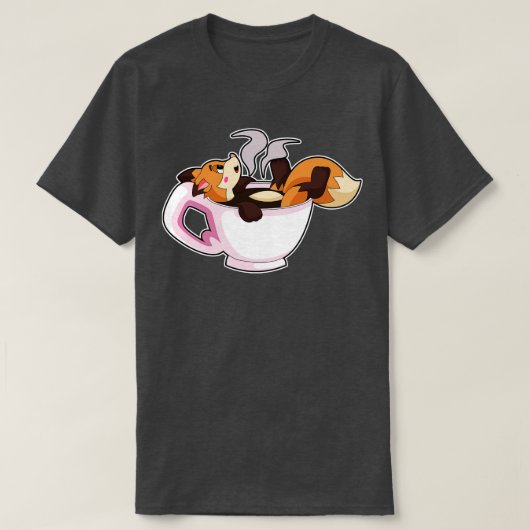 T-shirt Fox with Coffee (Design devant)