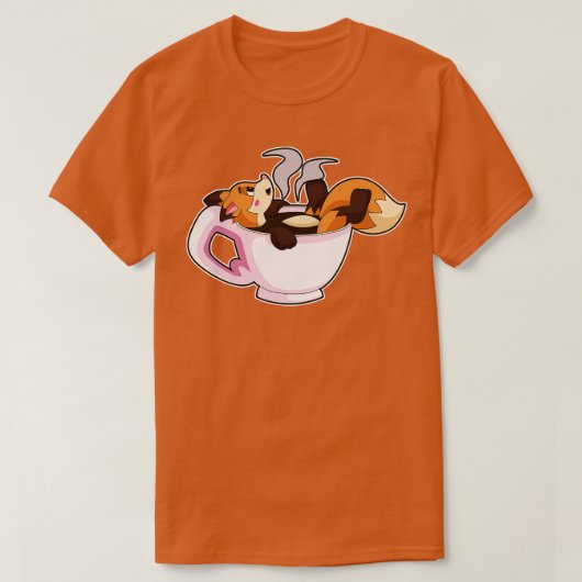 T-shirt Fox with Coffee (Design devant)