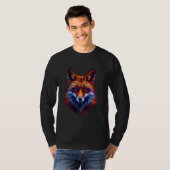 T-shirt fox yeux bleus polygon renards géométriques poly a (Devant entier)