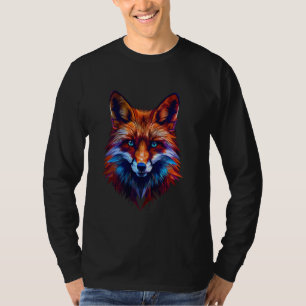 T-shirt fox yeux bleus polygon renards géométriques poly a