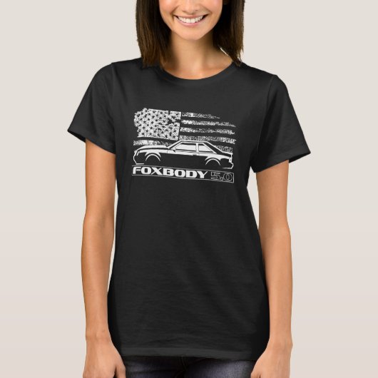 T-shirt Foxbody Foxbody 5 0 American Flag Foxbody stang (Devant)