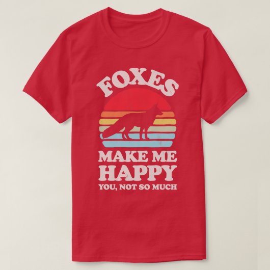 T-shirt Foxes me rendent heureux Sunset Retro pour hommes  (Design devant)