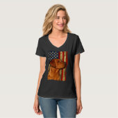 T-shirt Foxor Labrador Retriever Us Flag Fox Red (Devant entier)