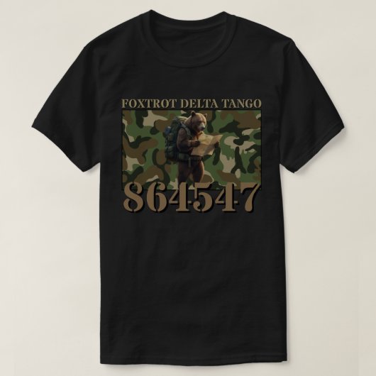 T-shirt Foxtrot Delta Tango Camo Ours (Design devant)