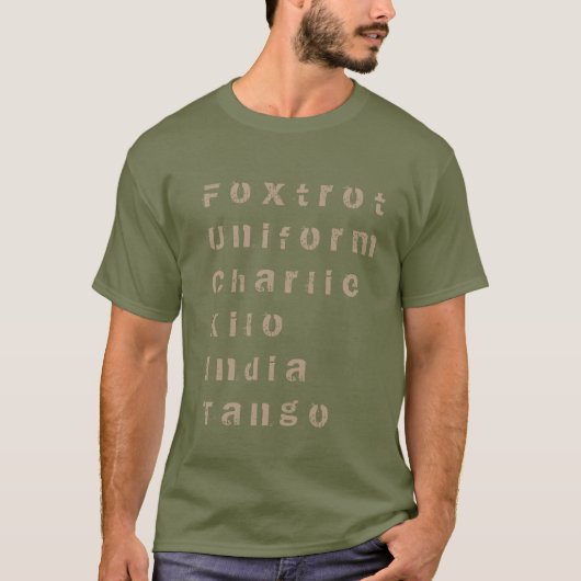T-shirt Foxtrot, Uniforme, Charlie, Kilo, Inde, Tango (Devant)