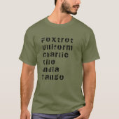 T-shirt Foxtrot, Uniforme, Charlie, Kilo, Inde, Tango T-Sh (Devant)