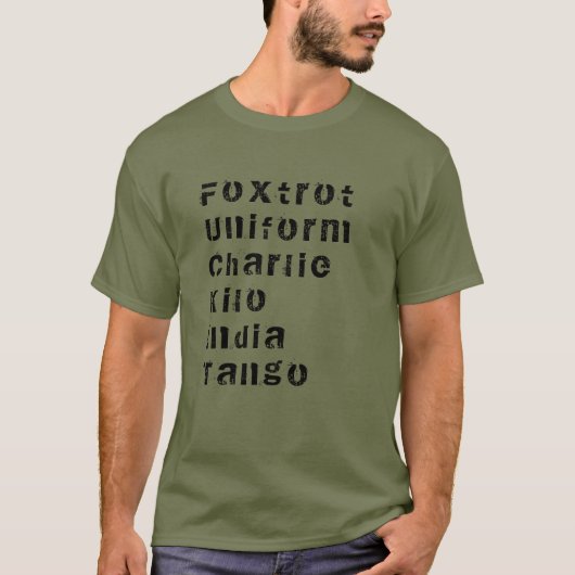 T-shirt Foxtrot, Uniforme, Charlie, Kilo, Inde, Tango T-Sh (Devant)