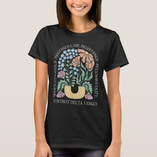 T-shirt Foxtrots Delta Tangos Funny Flower Boho (Devant)