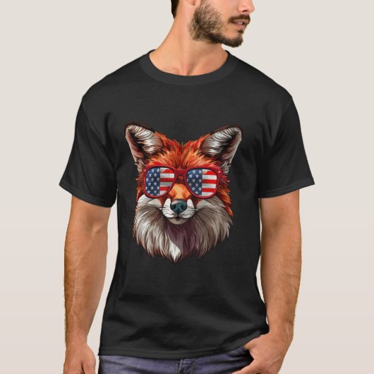 T-shirt Foxy American Flag Funny Foxy Lovers Maman Papa 4t (Devant)