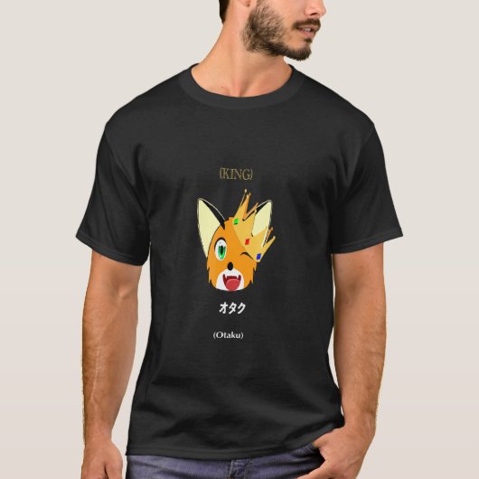 T-shirt Foxy King Otaku du mignon Fox (Devant)