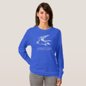 T-shirt FPE Falcon bleu femmes long manches Tee (Devant entier)