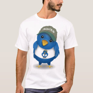 T-shirt Fractale d'oiseau de gazouillement de Nalts