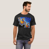 T-shirt Fractale en spirale bleue de Mandelbrot double (Devant entier)