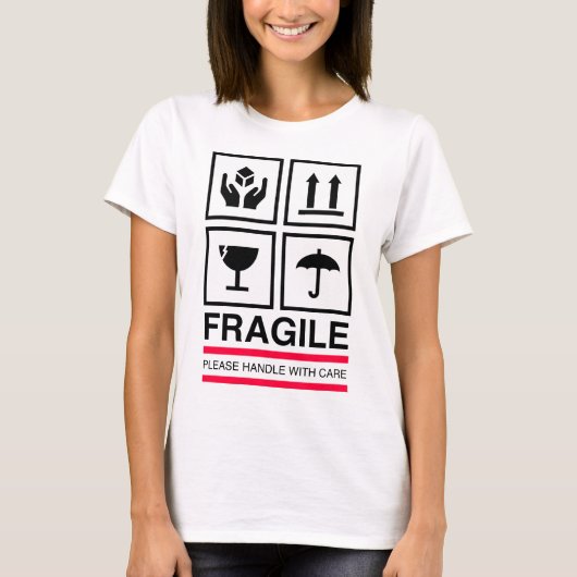 T-shirt Fragile manipulez avec la conception graphique (Devant)