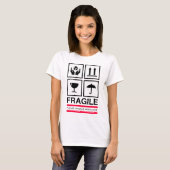 T-shirt Fragile manipulez avec la conception graphique (Devant entier)