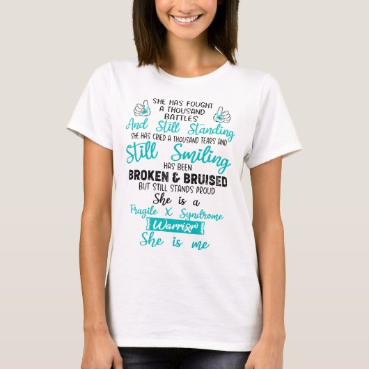 T-shirt Fragile X Syndrome Sensibilisation Ribbon Support  (Devant)