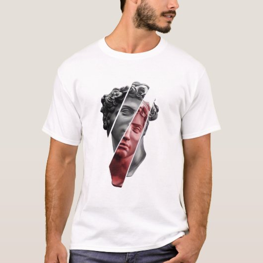 T-shirt Fragmented Portrait Tee – Modern Abstract Aestheti (Devant)