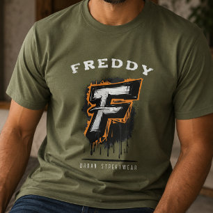 T-shirt Fraîchement sur le mur : Monogramme de graffiti g