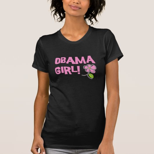 T-shirt frais de fleur de rose de fille d'Obama (Devant)