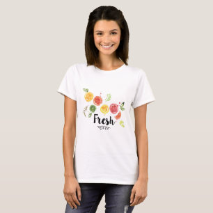 T-shirt Frais - Fruits d'agrumes dans l'aquarelle