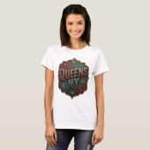 T-shirt frais Gold QUEENS NY (Devant entier)