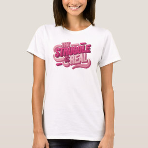 T-shirt Frais Rouge LA LUTTE EST RÉELLE Impression de mode
