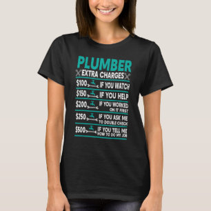 T-shirt Frais supplémentaires de plombier Taux horaire