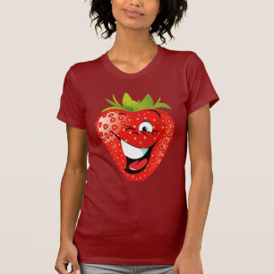T-shirt fraise animated heureuse drôle