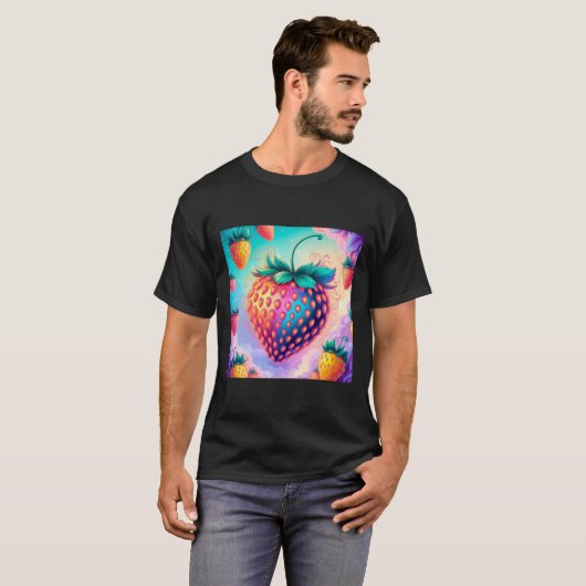 T-shirt Fraise colorée (Devant entier)
