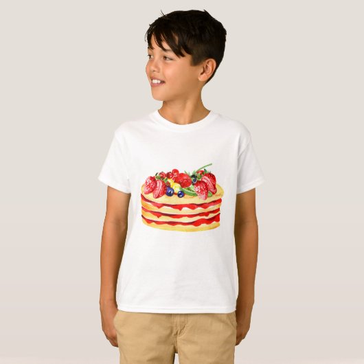 T-shirt Fraise de Pancake (Devant entier)