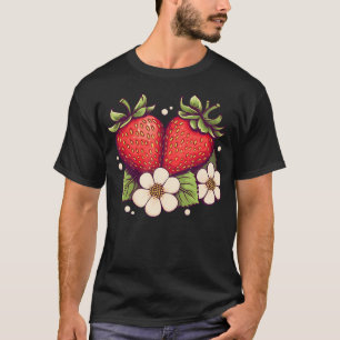 T-shirt Fraise Fraises Mignon Jardin Cottagecore Ae