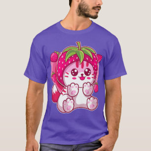 T-shirt Fraise Kitten Rose Kitty Catberry Chibi Kawaii