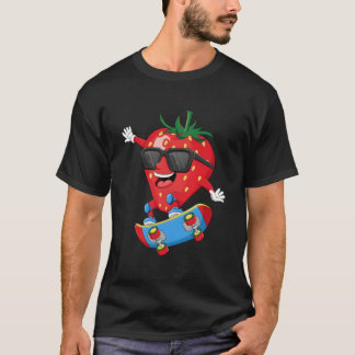 T-shirt Fraise planche à roulettes S