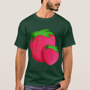 T-shirt Fraises Art Fruits Cuisine Retro les années 50 Str