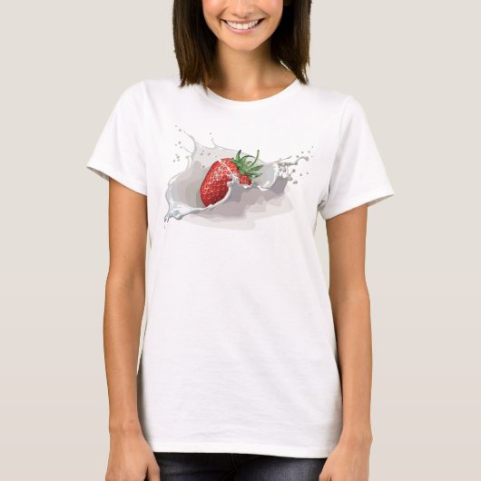 T-shirt Fraises et journée de la crème en mai (Devant)