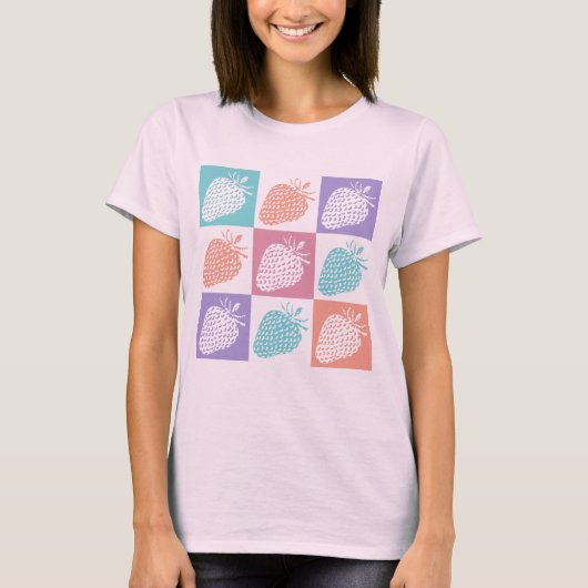 T-shirt Fraises Été Coloré (Devant)