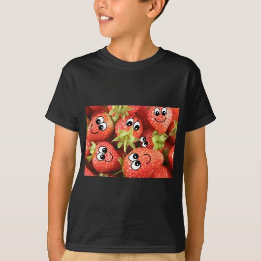 T-shirt Fraises heureuses mignonnes (Devant)