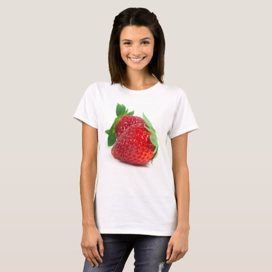 T-shirt Fraises sur blanc (Devant entier)